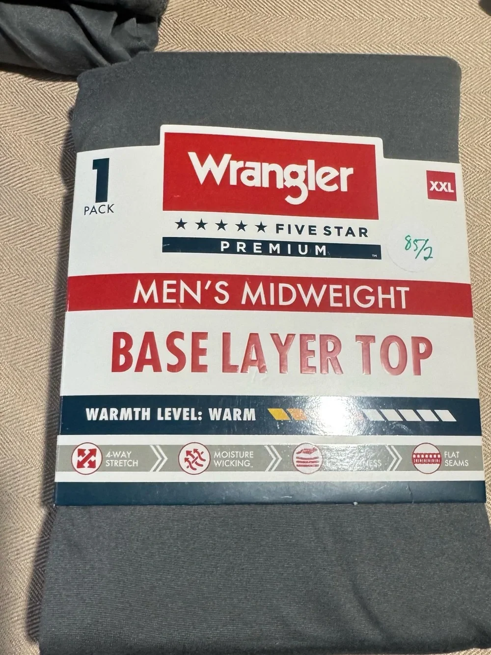 Wrangler‎ Men's Base Layer Top - Gray